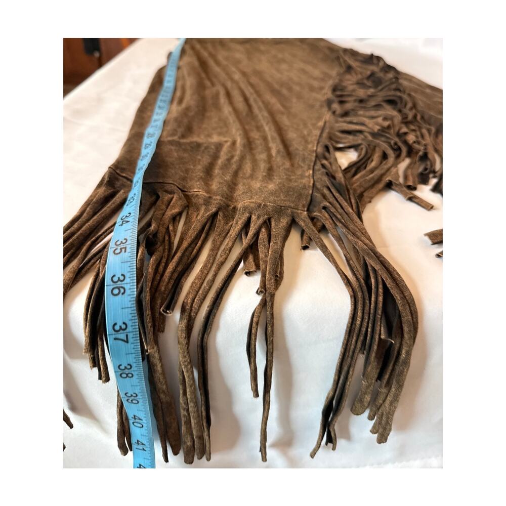 Brown Asymmetrical Maxi Skirt Boho Festival Cowgirl Western Foldover Waist Large - Picture 5 of 7